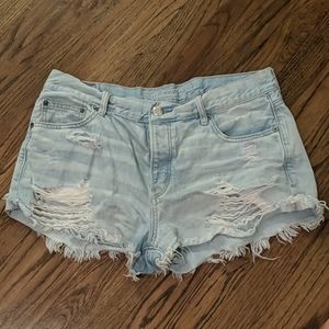 Denim Distressed Cutoff Shorts